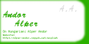 andor alper business card